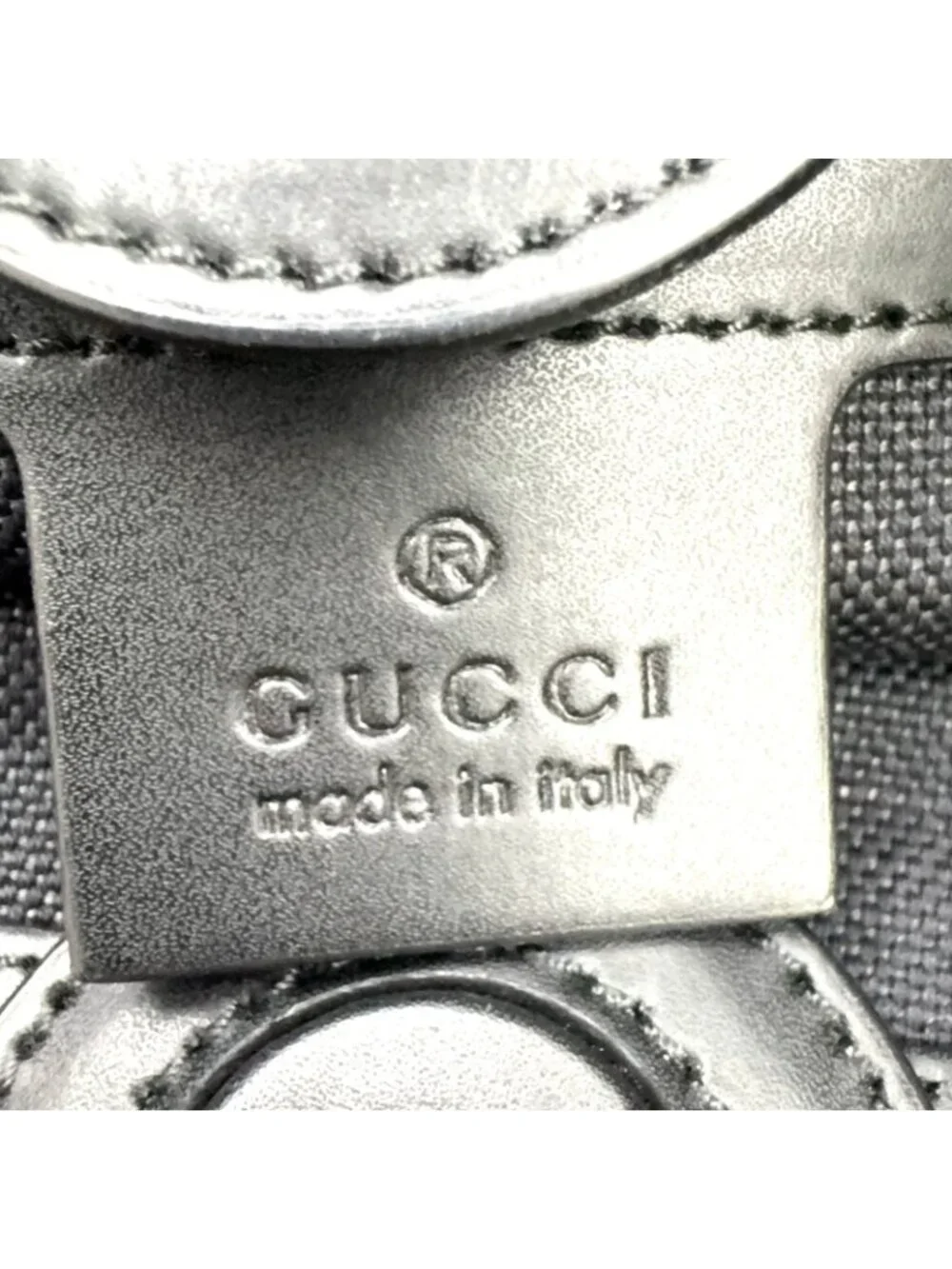 Gucci GG Supreme Leather Black Tote Silver